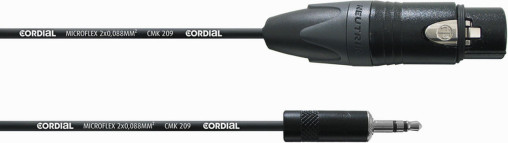 Adapterkabel XLR f (asymmetrisch) - Minijack stereo m, Cordial CPM 1.5 FW-UNB, 1.5m